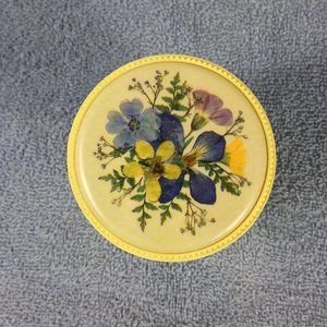 Hallmark Springbok Vintage 1970's Yellow Desk Stackable Set with Flowers